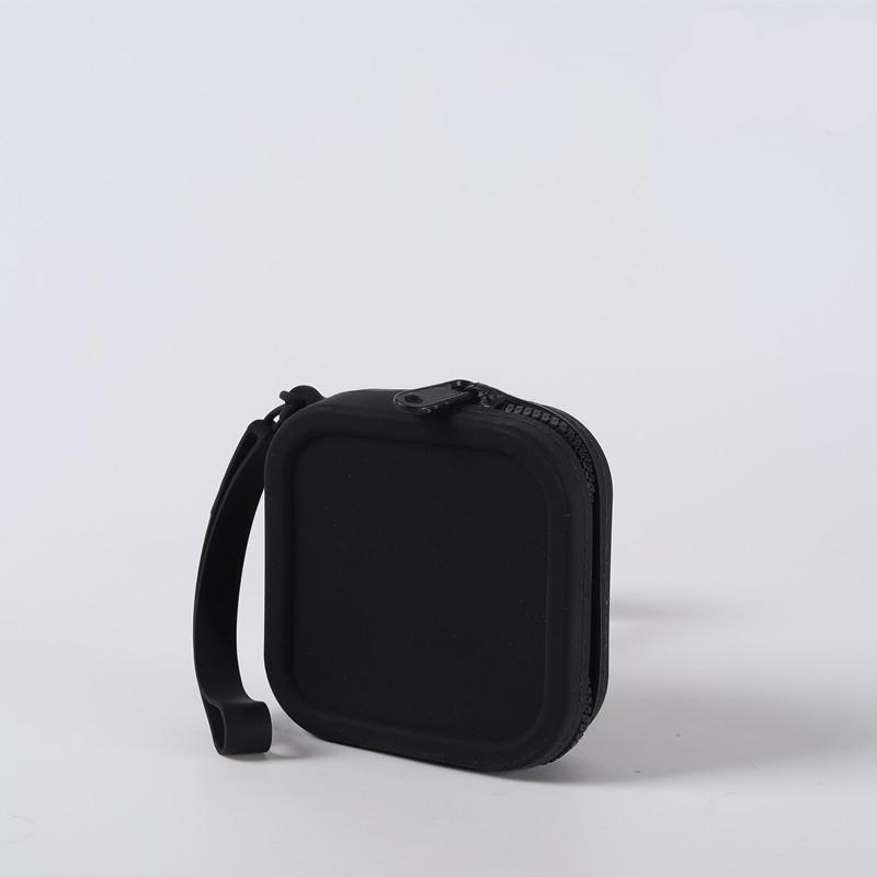 Multi-Purpose Soft Silicone Zipper Pouch Portable Mini Coin Purse With Wrist Strap Waterproof Earphone Lipstick Storage Bag