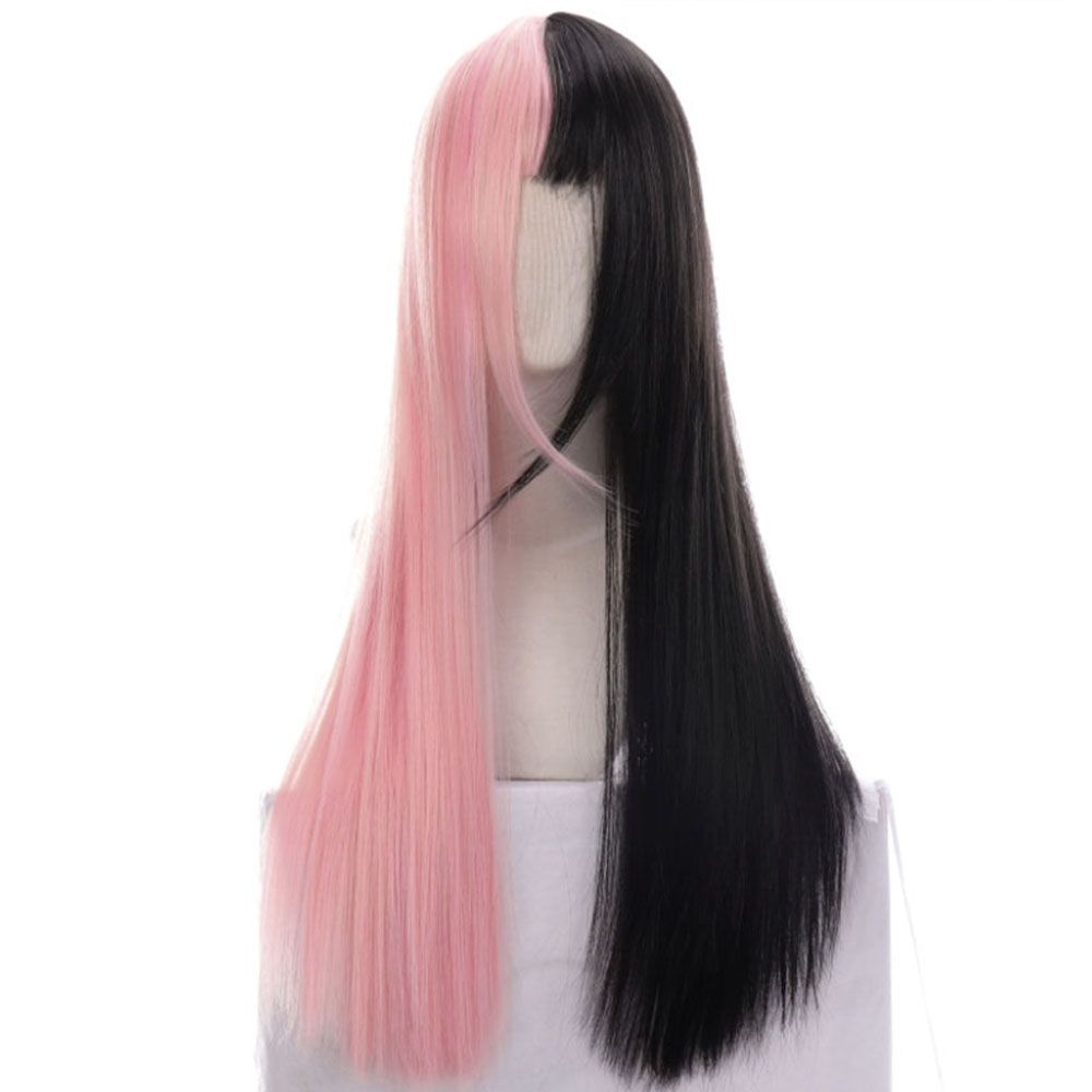 

Cosplay Harajuku Goth Style Hair Long Straight Hair Black&pink Wig Double Color Toupee Lolita