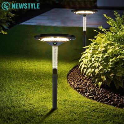 LED Garden Solar Pathway Lights Outdoor Motion Sensor Landscape Lights Pillar Light Waterproof Transparent Pillar Patio Yard Dri