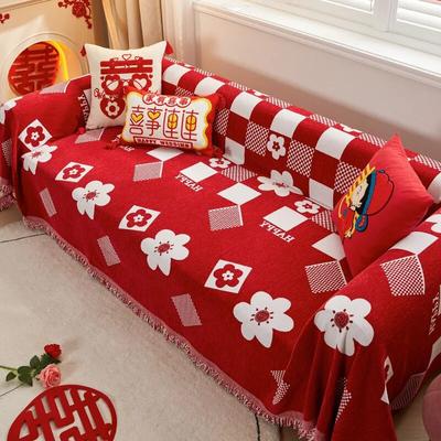 China Red Chenille Sofa Cover Cloth Sofa Blanket Cover Full Cover Universal Couch Towel Cover Dust Proof Sofa Cushion Cover