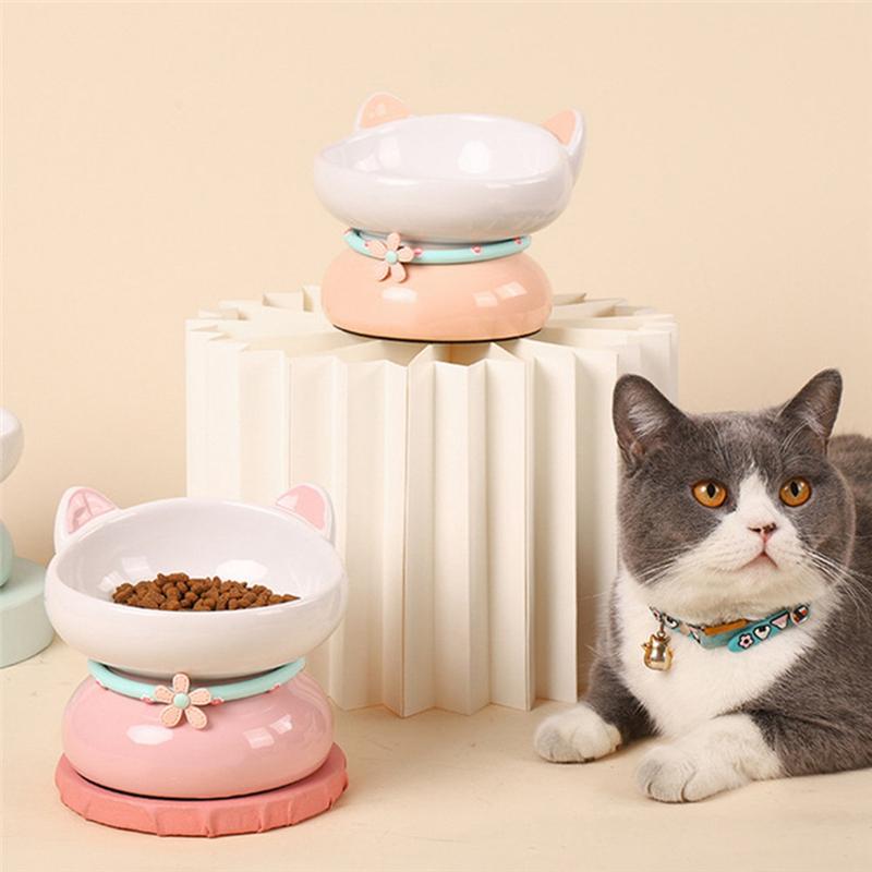 Cat Bowl Tilted Water Food Bowls For Small Dogs Raised Cats Pet Bowls Feeding Bowl Feeder Kitten