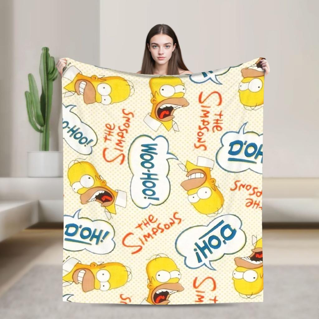 Simpsonsed Cartoon Blanket Velvet Autumn/Winter Multifunction Warm Throw Blanket For Bed Couch Bedding Throws
