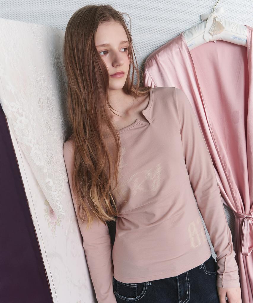 Ledeoli Lettering Slit Long Sleeve [4 Colors]