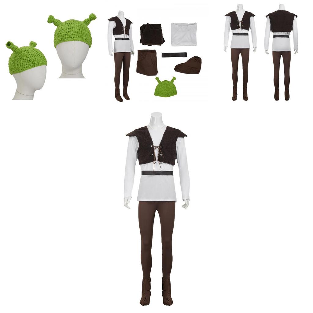 Shrek Themed Cosplay Outfit Made Of Polyester For Halloween Costume Parties