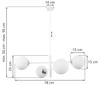 Vicenza Hanging Lamp White-Chrome 4-Flat White Lampshade E14