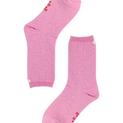 MONTH IN MONTH OUT Pit a Pat Glitter Socks _ PINK