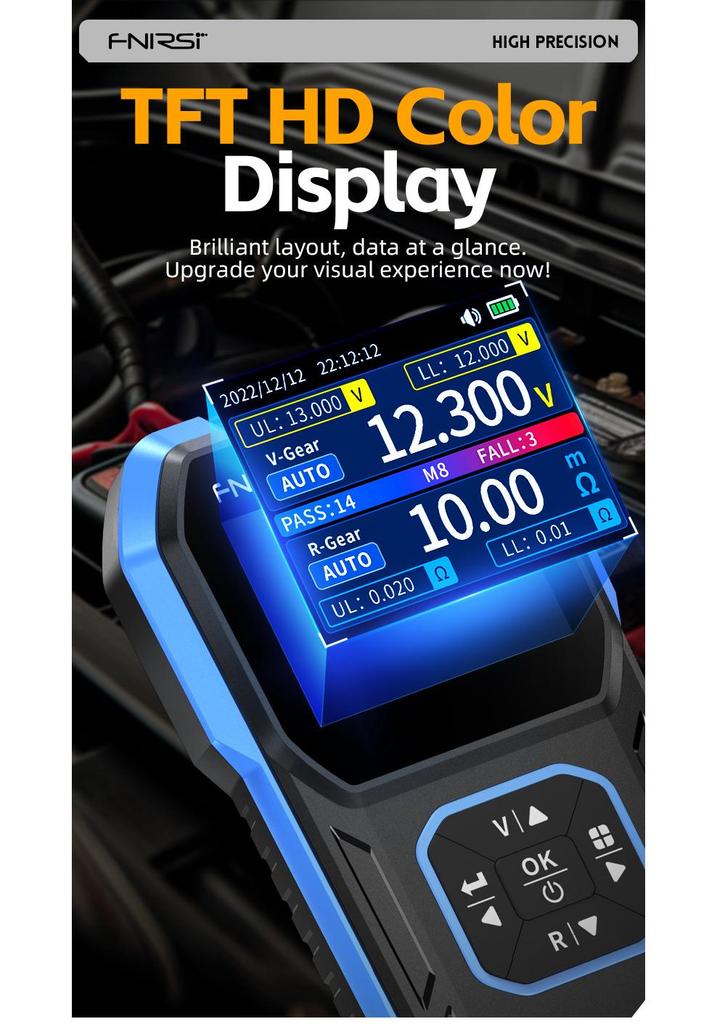 FNIRSI HRM-10 Battery Voltage & Resistance Tester