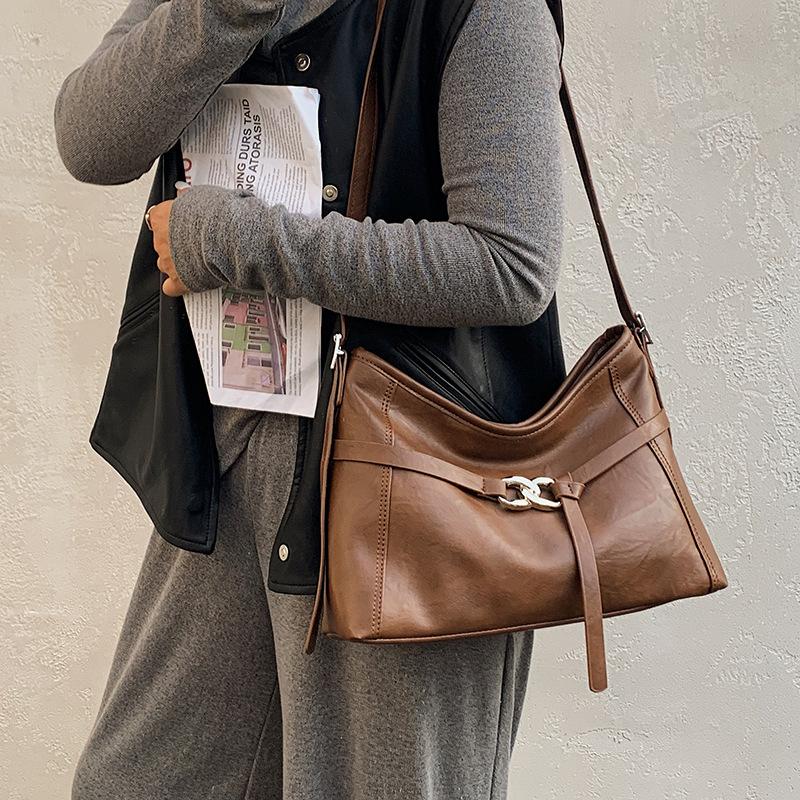 Large Capacity Bag Women's 2025 New Autumn and Winter High-end Retro Shoulder Bag Commuter Tote Bag Women's Bag