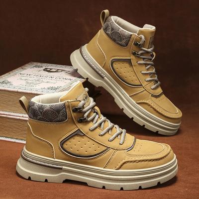 Winter Autumn Men's Boots High Top Casual Sneakers Men Designer Anti-Slip Ankle Boots Outdoor Thick Sole Mens Work Boots New