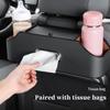 Car Seat Back Storage Box Multifunctional Auto Tissue Universal Genuine Leather Backseat Water Cup Holder Hanging Hook Organizer