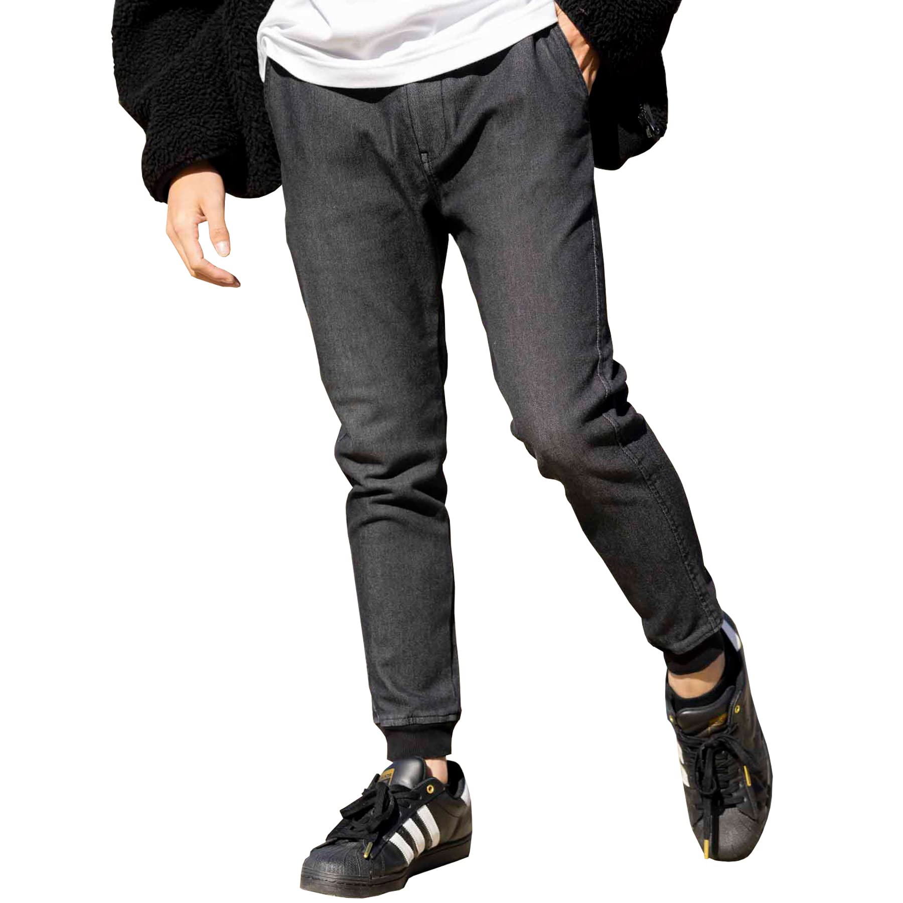 

Been Blue Свободные Сделано в Японии мастерами Kurashiki Denim Размер Мужские спортивные штаны, Стрейч, Посадка, (Черный, Л) чёрный