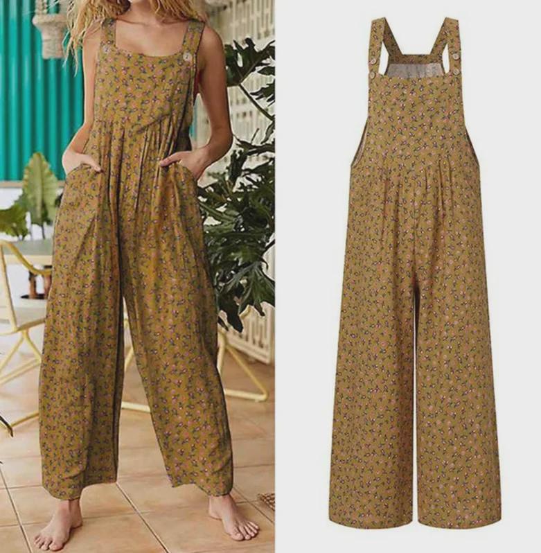 Women's Loose Side Pocket Overalls - 14 Colors & 5 Sizes, Spring/Summer 2021