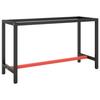VidaXL Workbench Frames Black and Matte Red 140x50x79 Cm Metal