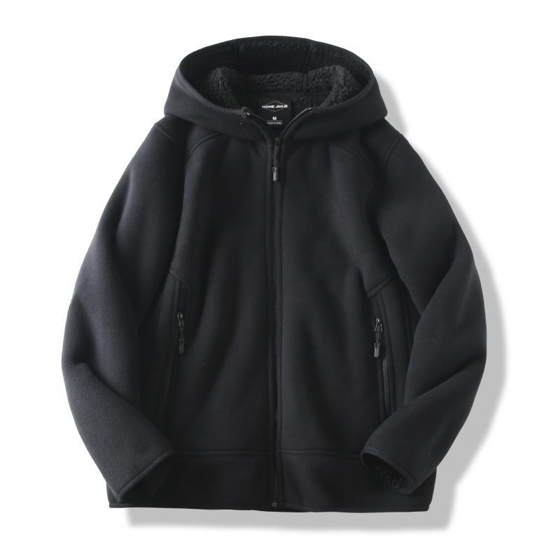 New Autumn and Winter Casual Fleece Jacket Winter Warm Hooded Outdoor Polar Fleece Men's Jacket
