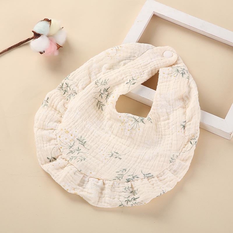 Cherry Rainbow Ruffle Edge Pure Cotton Baby Bib