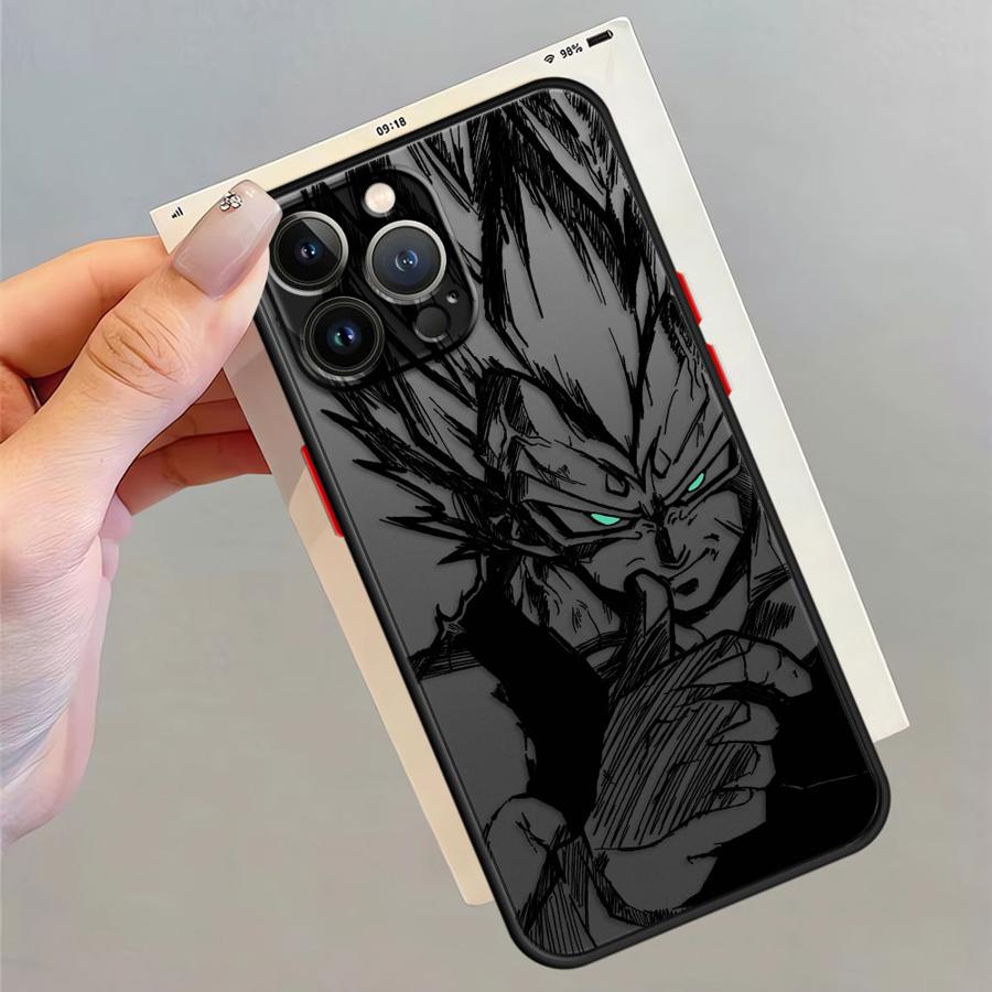 Soft Shell Case for iPhone 15 Pro Max 7 8 SE 16 Pro 16e SE 11 Pro Max 14 XR 13 Pro 12 Mini XS X 6s Dragon Ball Goku Vegeta