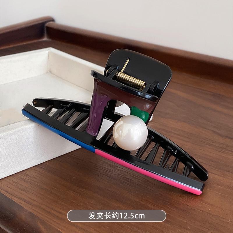 

Красная и синяя жемчужина в виде капли масла, круглая заколка для волос, нишевый дизайн, персонализированная мода, универсальный зажим, роскошные высококачественные аксессуары для волос, женские