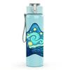 1PC Starry Blue Star Pattern 750ml Color Plastic Sports Water Bottle Leakproof Flip Straw Lid Suitable for Sports Office Home Use