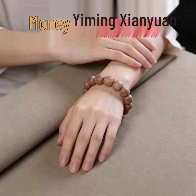 Blood Cypress Lotus Charm Bracelet, 8mm 108 Beads, Versatile Round Design, Ideal New Year Small Gift