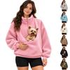 Unisex Kapuzenpullover mit Hundetasche, Sportlicher Pullover Langarm Sweatshirt