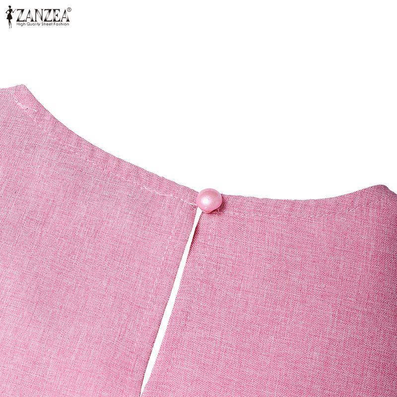 ZANZEA Kadın Günlük Yuvarlak Yaka Düz Renk Kolsuz Atletler