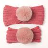 New parent-child autumn and winter warm headscarf set, mother and baby knitted wool headband, girls' headband