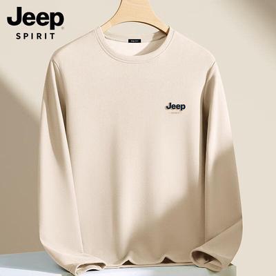 JEEP SPIRIT Men's Winter Round Neck Fleece Lined Wool Blend Sweater