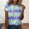 Summer Women's 3D Printed Crew Neck T-Shirt Fashion Versatile Breathable Trend Casual