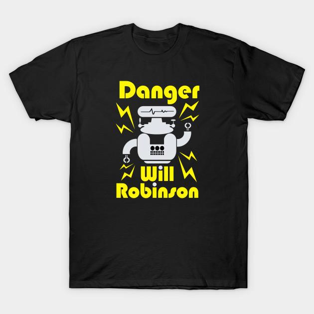 

Men Black Print T-shirt Danger Will Robinson No-Cut Transfer Paper Print Cotton Tshirt XL чёрный