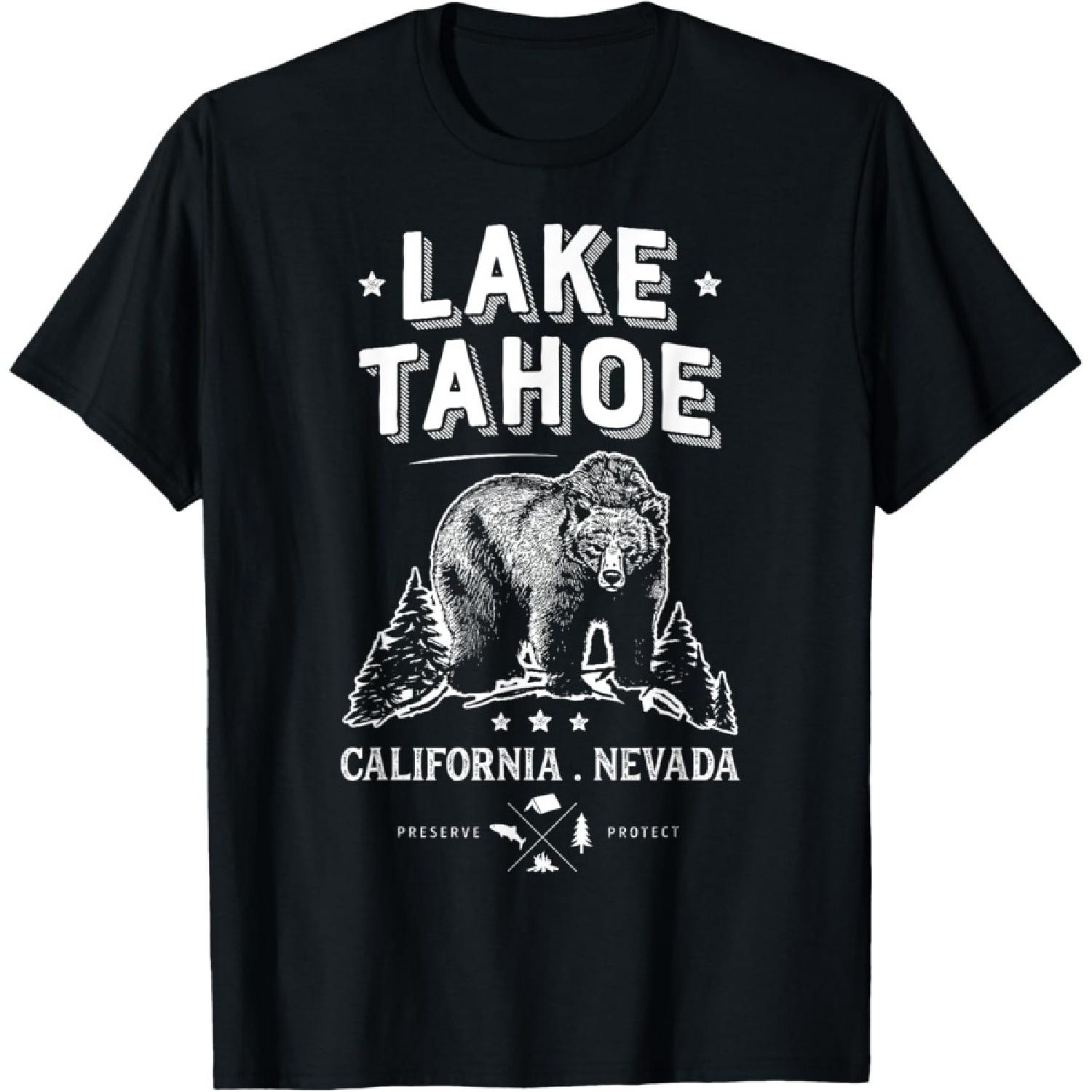 Lake Tahoe T Shirt California Nevada Vintage Bear Men Women T-Shirt(1) S