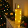 LED Pillar Candle with String Lights and Remote Control - 3 Sizes