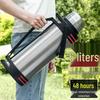 Portable Stainless Steel Insulated Thermos - Large Capacity, Drop-Proof Design for Outdoor, Home, and Construction Site Use