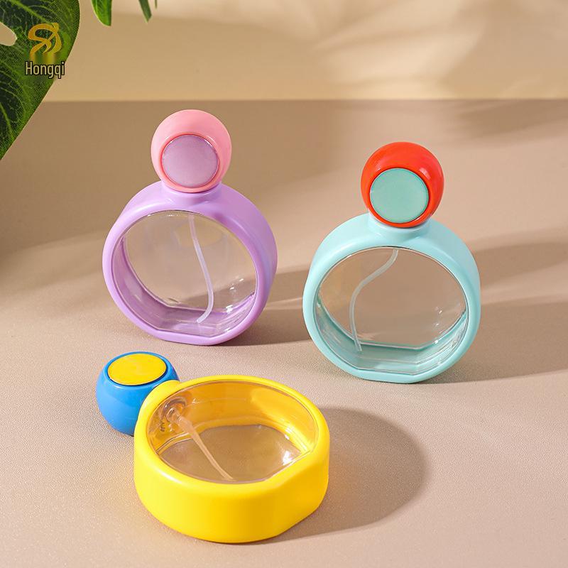 

40ml Flat Round Transparent Spray Bottle - Portable Dopamine Mosquito Repellent & Cosmetic Perfume Container Grass Green, ABS+PETG