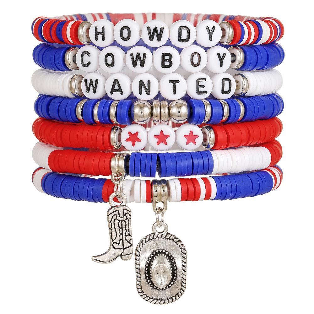 Valentine's Day Bracelet Love Soft Pottery Flower Letter Beaded Bracelet Bracelet Jewelry Set