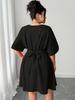 Plus Size V-Neck Lace-Up Women's Dress - Spring/Summer Collection