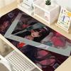 Gaming Mouse Pad with Antislip Base and Stitched EdgesBlack  White Horror Manga Girl Print Desk Mat for PC Laptop Gaming