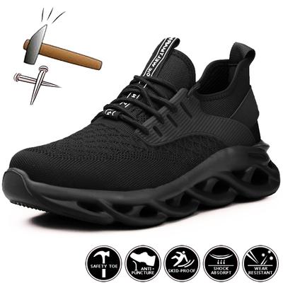 Chaussures de sécurité à embout en acier pour hommes et femmes, baskets de travail respirantes et indestructibles, baskets de sécurité anti-perforation légères
