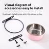 Dog Bowl with Anti-tip Feature for Stable Hanging of Dog Basin, Dog Cage, Stainless Steel Drinking Bowl, Pet Bowl, Pet Supplies