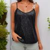 Nuovo Canottiere Gilet con Scollo a V e Paillettes per Donne Sexy Maglia Base Capospalla Senza Maniche Top a Canotta Larghi Moda Dolce Elegante Camicetta