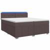 Box Spring Bed with Mattress Dark Brown 200 X 200 Cm Fabric