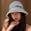 Y2K Lace Fisherman Hat Big Brimmed Bow Sunscreen Hat Fashion Denim Bucket Hat  Girls