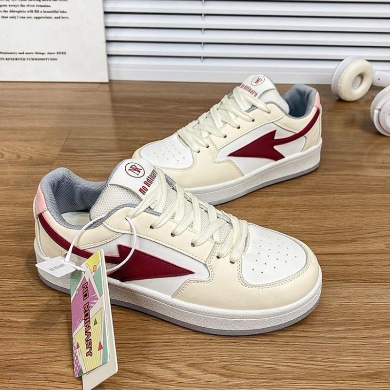 College style little white shoes women's spring new running women's shoes versatile lace-up round head board shoes