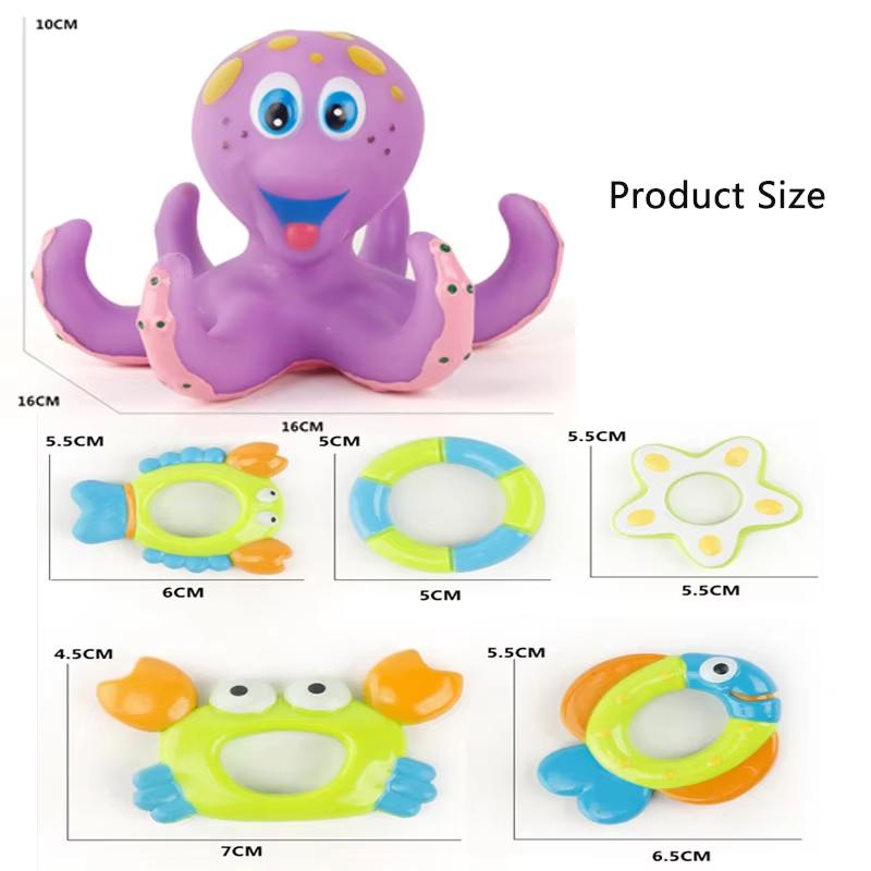 Children's Octopus Bath Toys Kids Summer Pool Interactive Beach Swimming Play Water Games Educational For Baby Toddlers