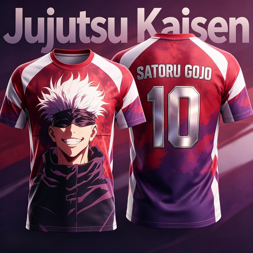 2026 Nuova JUJUTSU KAISEN N.10 N.7 Satoru Gojo Maglietta Anime Stampata 3D Speciale Maglietta da Calcio Y2k