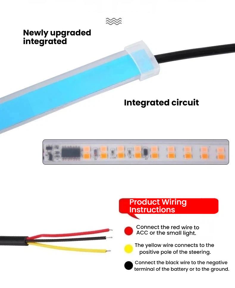 GXP1 For Dodge Durango 11-23 Daytime Running Light Guide Strip Auto LED DRL Daytime Running Light Flexible Decorative Ambient Lamp