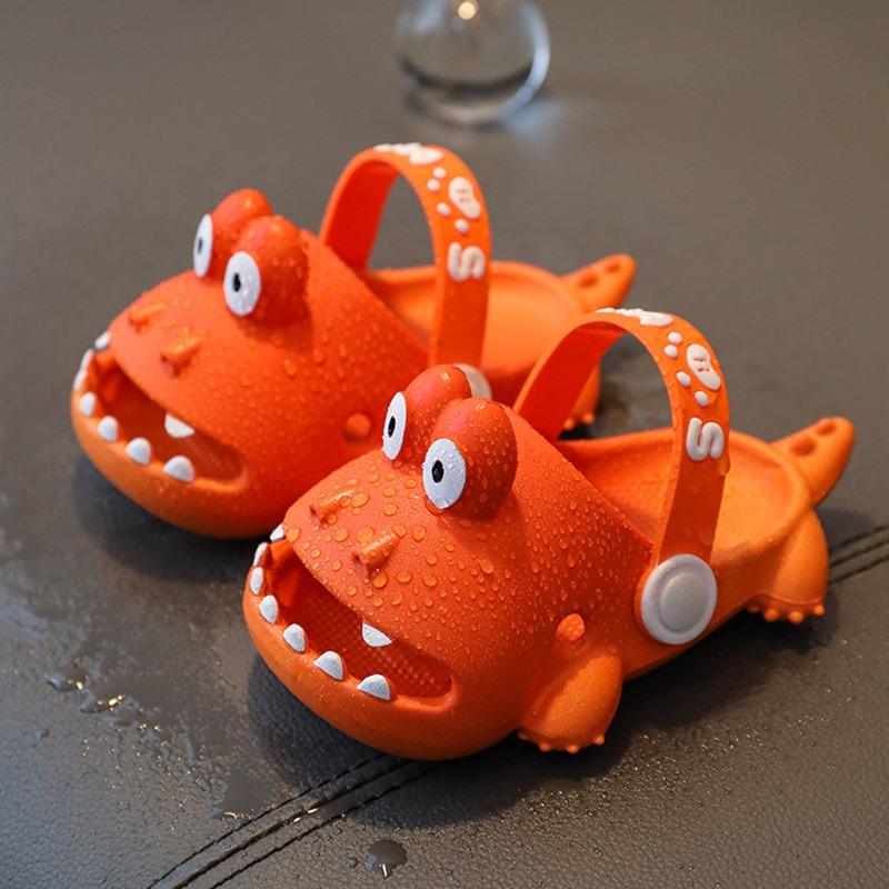Baby Boys Girls Children Kids Casual Cute Cartoon Dinosaur Design Soft Bottom PVC Home Bathroom Breathable Non-Slip Sandals