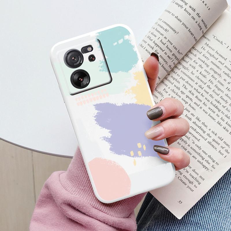Cute Cat Case For Xiaomi 13T Pro Silicone Soft Back Cover Lovely Cartoon Painted Capa Shell For Xiaomi 13T Fundas 13tpro Coque