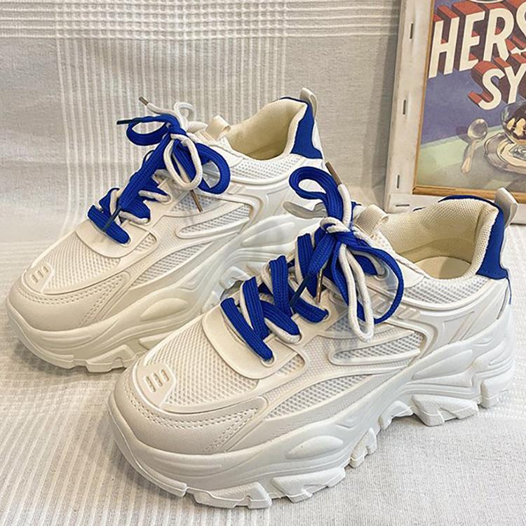 

Женские спортивные туфли больших размеров, повседневные, на толстой подошве, с дышащим передним ремешком, с круглым носком, размеры 35-40 40 синий