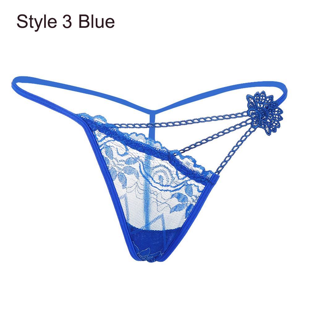 1PC Lady Erotic Lingerie Sexy Lace Flowers Panties Low Waist G-string Transparent T-back Briefs Women Charming Thongs Underwear