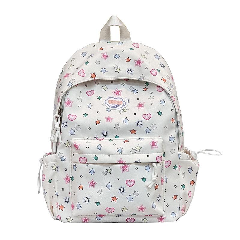 Schoolbag Star Print Student Bag Fresh and Sweet Student Bag Leisure Travel Backpack Travel Commuter Student Backpack